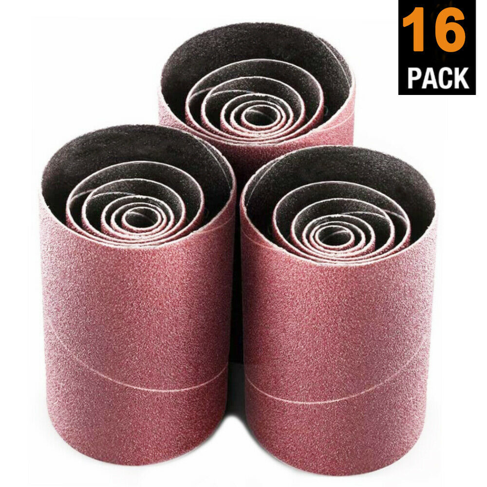 18PCS 60Grit Spindle Sanding Sleeves 4-1/2'' Length for Oscillating Spindle Sander