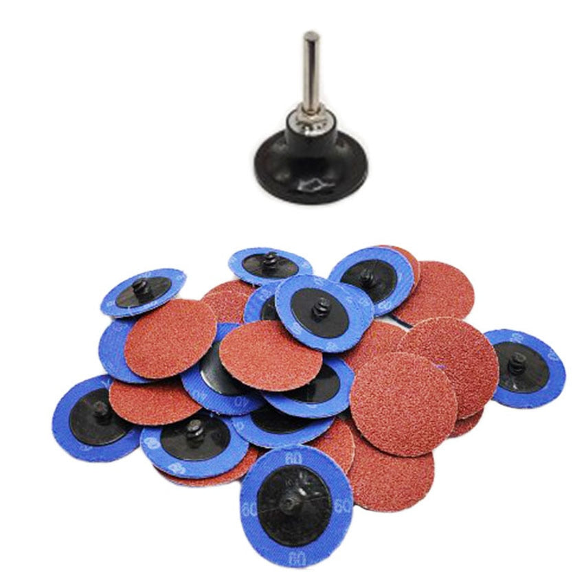 SATC 51PCS 2Inch Roloc Sanding Disc with 1/4" Holder Aluminum Oxide Quick Change Disc