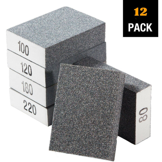 12 Pack Drywall Sanding Sponges Abrasive Block 4 Inch for Wood and Metal Sanding