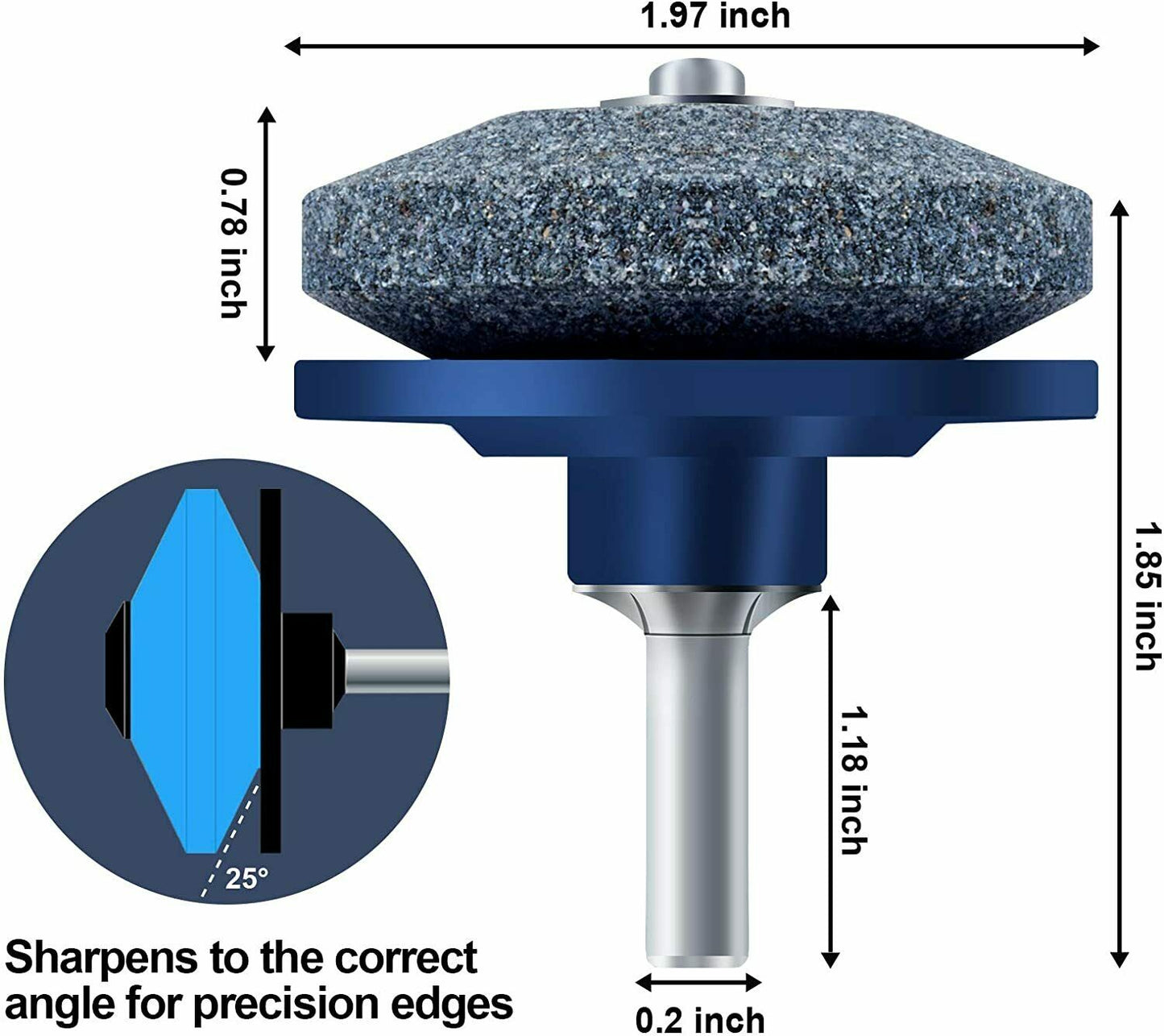 1 Pack 2 Inch Lawn Mower Blade Sharpeners Sharpen Mower Blade for Power Drill