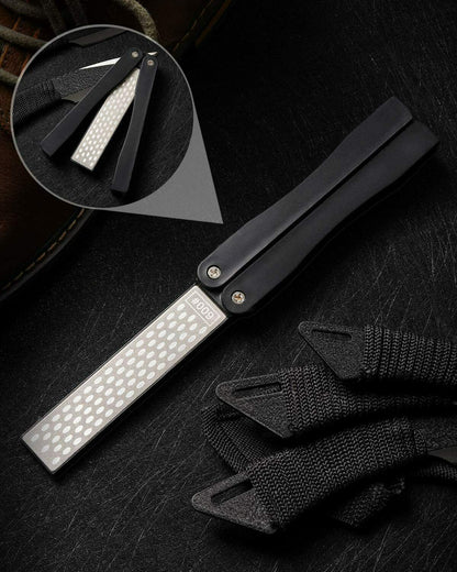 400/600 Grit Diamond Folding Knife Sharpener Double-Sided Pocket Sharpener Stone