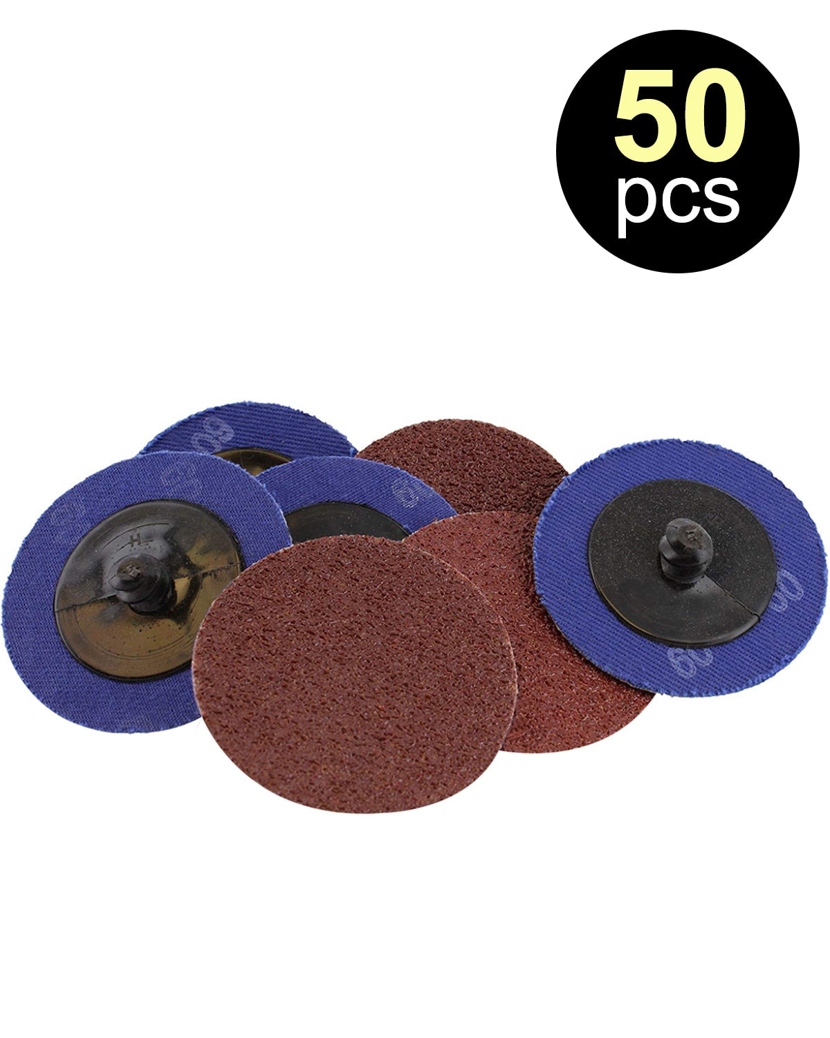 50PCS 2 Inch Roloc Disc 60 Grit Aluminum Oxide Roll Lock Sanding Discs