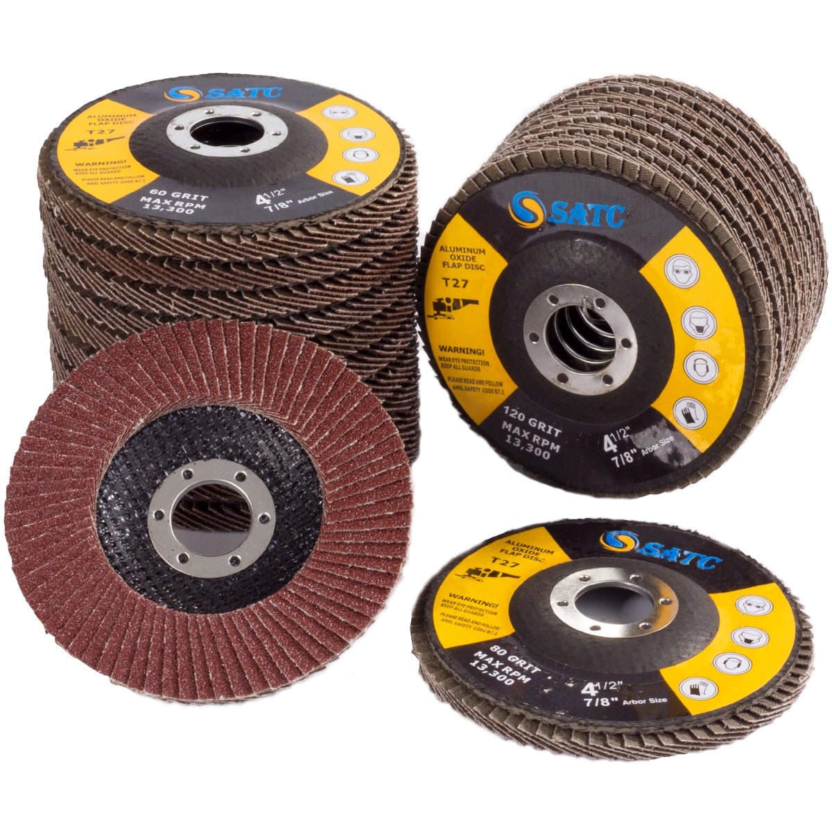 Flap Discs 40 PCS 4.5 Inch - 40 60 80 120 Grit Grinding Discs 4 1/2 Assorted Sanding Grinding Wheels,Aluminum Oxide Abrasives