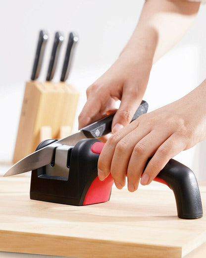 Kitchen Knife Sharpener 2-Stage Diamond Coated Tungsten Steel Sharpening Blades